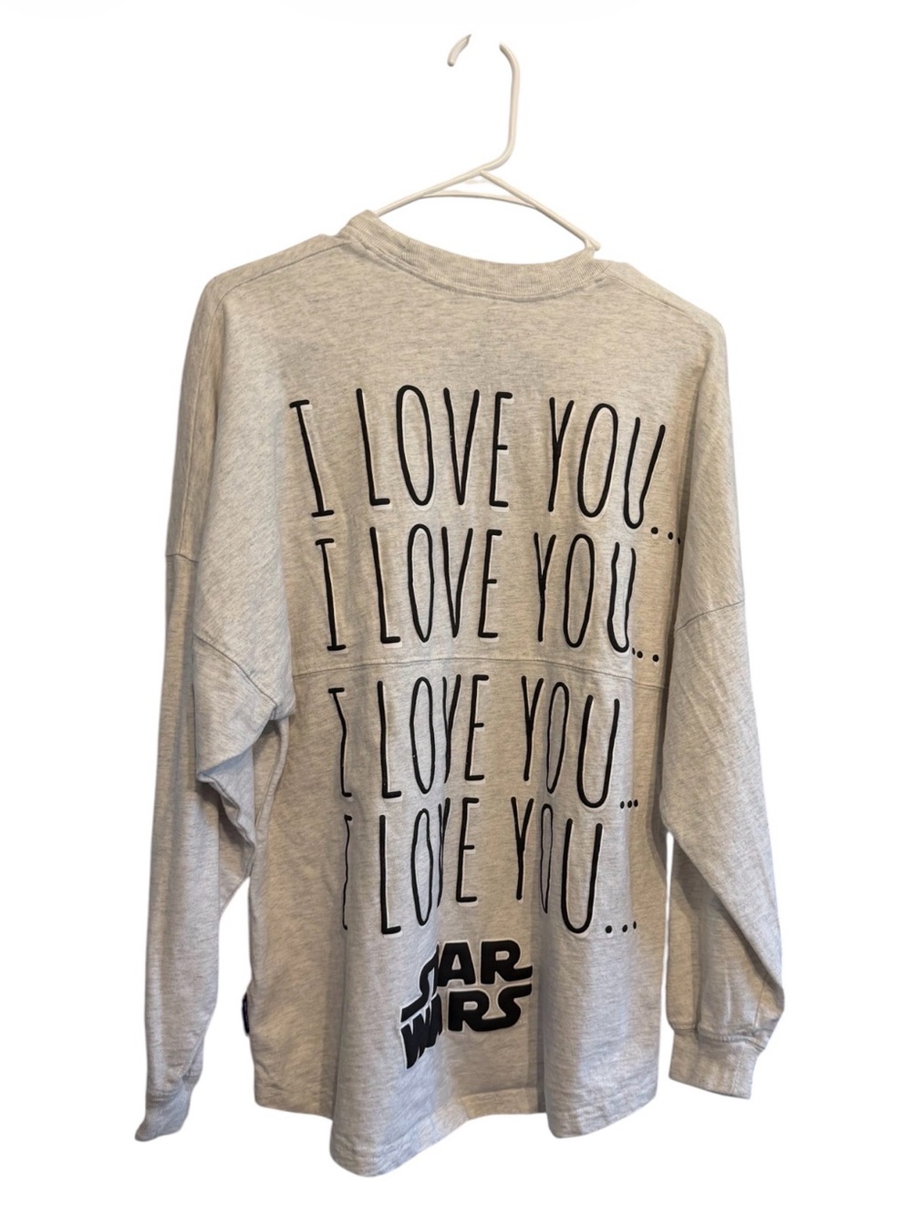Star Wars Gray Kids Long Sleeve Tee with 'I LOVE YOU' Graphic